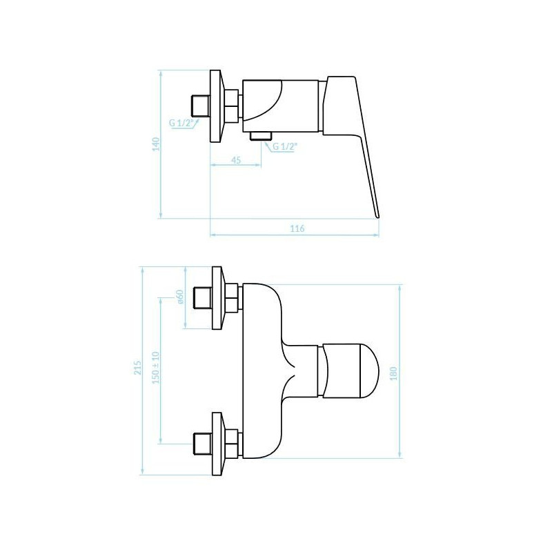 Elegancka Ścienna Bateria Prysznicowa SAGRA Czerń - Nowoczesność i Styl w Łazience