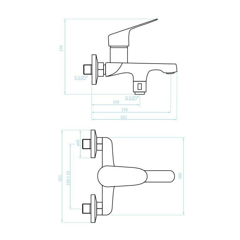 Elegancka Bateria Ścienna SAGRA Chrom Jednouchwytowa z Certyfikowaną Głowicą Ceramiczną