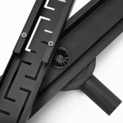 Elegancki Odpływ Liniowy Greek Pro - Czarny Mat 60 cm dla Nowoczesnej Łazienki