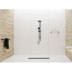 Elegancki Odpływ Liniowy Greek Pro - Czarny Mat 60 cm dla Nowoczesnej Łazienki