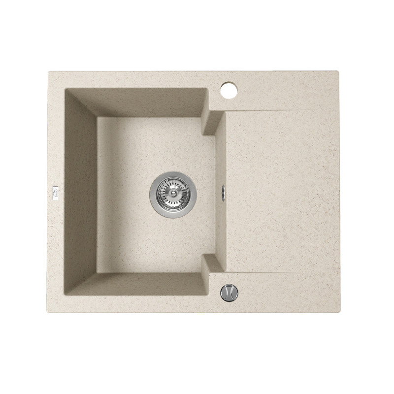 Zlewozmywak Chichi 1-komorowy beżowy – Elegancja z półociekaczem, wytrzymałość na lata!