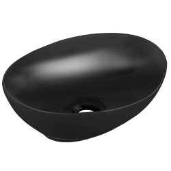 Laveo Desna umywalka nablatowa ceramiczna czarna