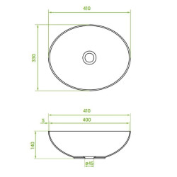 Elegancka Umywalka Nablatowa Desna Czarna 41x33 - Styl i Funkcjonalność w Twojej Łazience!