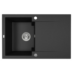 Laveo Chichi zlewozmywak granitowy czarne 480x740 1-komorowy