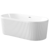 Elegancka Wanna Wolnostojąca INVENA GLAMOUR 170 cm - Biała z Syfonem Chromowanym