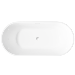 Elegancka Wanna Wolnostojąca INVENA GLAMOUR 170 cm - Biała z Syfonem Chromowanym