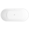 Elegancka Wanna Wolnostojąca INVENA GLAMOUR 170 cm - Biała z Syfonem Chromowanym