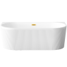 Luksusowa wanna wolnostojąca INVENA GLAMOUR 170 cm z ryflowaniem i złotym syfonem
