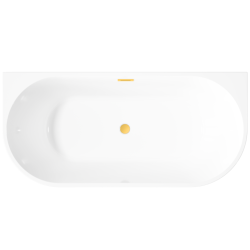 Luksusowa wanna wolnostojąca INVENA GLAMOUR 170 cm z ryflowaniem i złotym syfonem