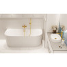 Luksusowa wanna wolnostojąca INVENA GLAMOUR 170 cm z ryflowaniem i złotym syfonem