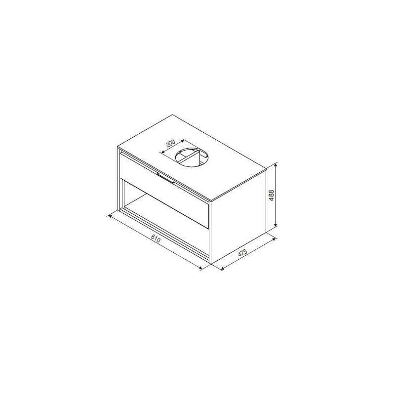 Stylowa szafka TUTO 60 biała/beton do umywalki nablatowej - nowoczesność i funkcjonalność