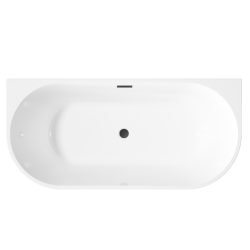 Elegancka wanna wolnostojąca INVENA GLAMOUR 170 cm z czarnym syfonem – stylowy akcent łazienki