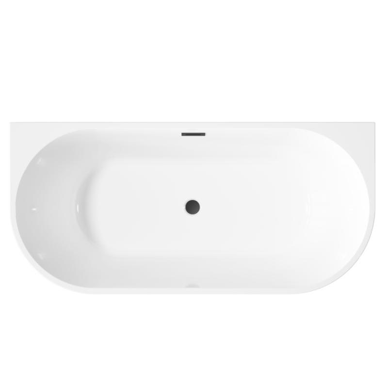 Elegancka wanna wolnostojąca INVENA GLAMOUR 170 cm z czarnym syfonem – stylowy akcent łazienki