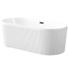 Ekskluzywna wanna wolnostojąca INVENA GLAMOUR 170cm biała z czarnym syfonem