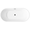 Ekskluzywna wanna wolnostojąca INVENA GLAMOUR 170cm biała z czarnym syfonem