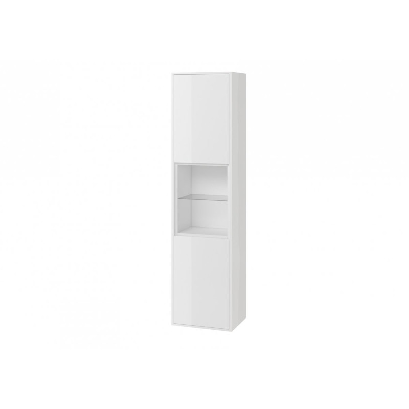 Tuto szafka boczna 160 cm wysoka, biały połysk/biały