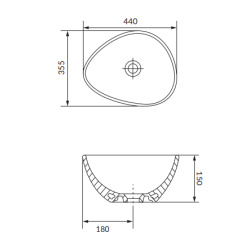 Ekskluzywna umywalka nablatowa MODUO 45 antracyt - nowoczesny design!