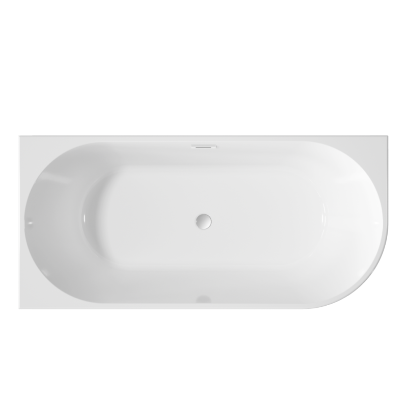 Ekskluzywna Wanna Wolnostojąca GLAMOUR 170 cm, Ryflowana Przyścienna z Syfonem Chromowanym