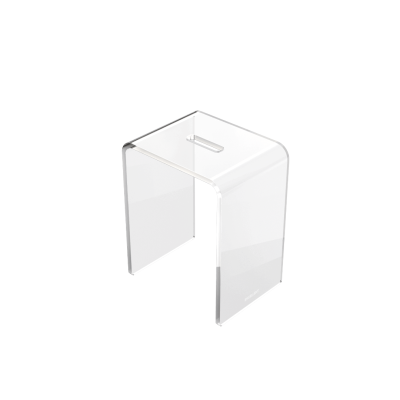 Zen stołek łazienkowy akrylowy, przezroczysty