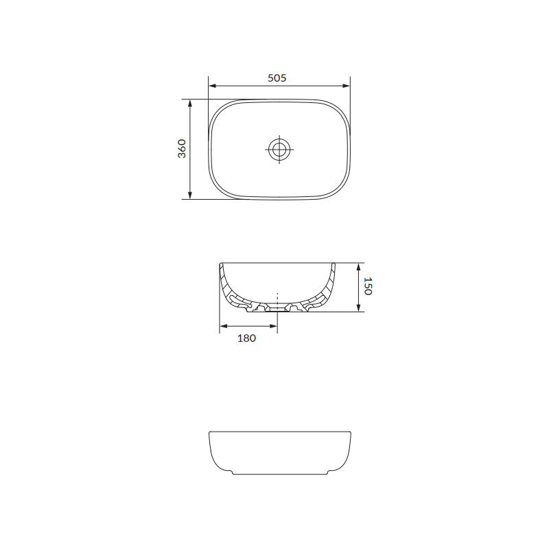 Stylowa Umywalka Nablatowa MODUO 50 Antracyt - Elegancja w Twojej Łazience!