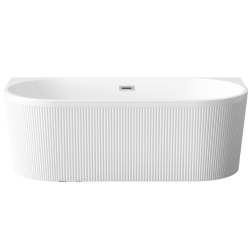 Elegancka Wanna Przyścienna INVENA GLAMOUR 170cm z Syfonem Chromowanym