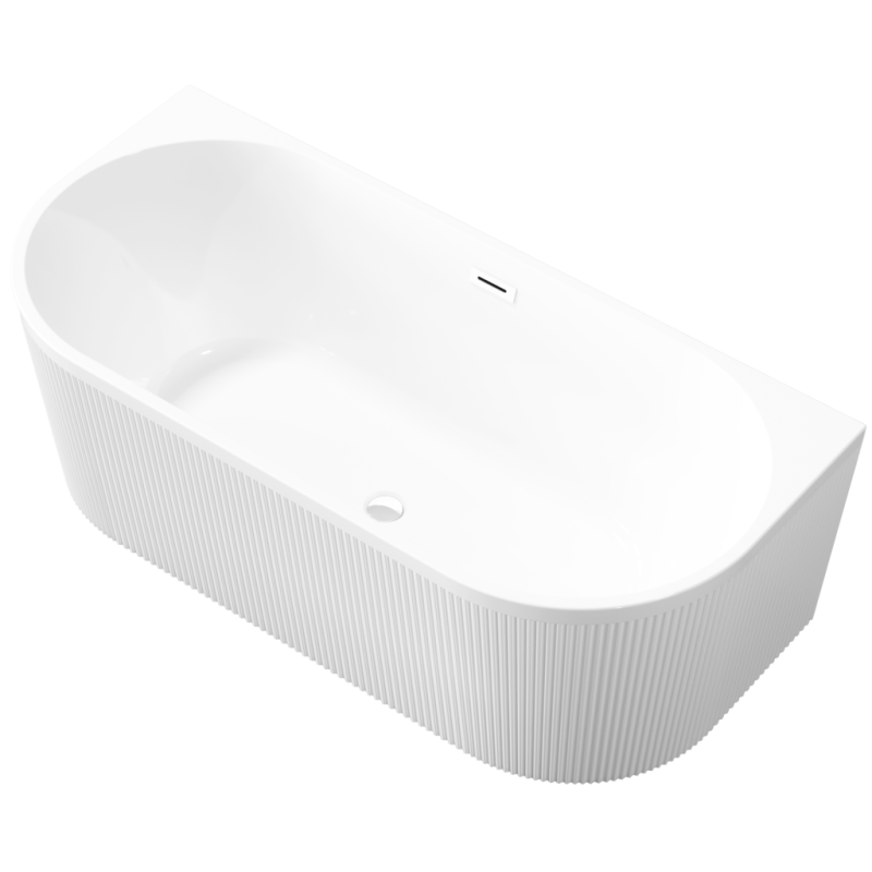 Elegancka Wanna Przyścienna INVENA GLAMOUR 170cm z Syfonem Chromowanym