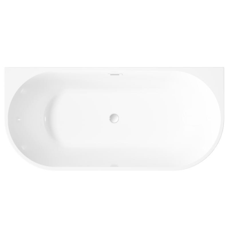 Elegancka Wanna Przyścienna INVENA GLAMOUR 170cm z Syfonem Chromowanym