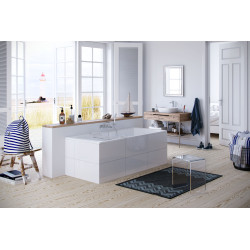 Zen półka wannowa gięta 75 cm akrylowa, przezroczysty