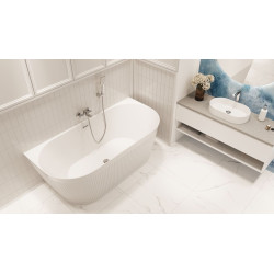 Elegancka Wanna Przyścienna INVENA GLAMOUR 170cm z Syfonem Chromowanym