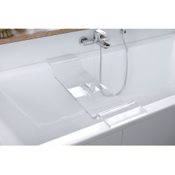 Zen półka wannowa gięta 75 cm akrylowa, przezroczysty