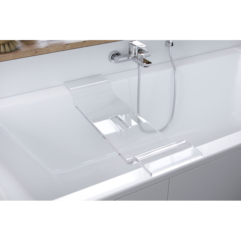 Zen półka wannowa gięta 75 cm akrylowa, przezroczysty