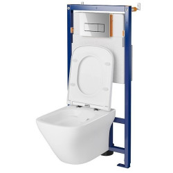 Ekskluzywny Zestaw Podtynkowy LARGA SQUARE z Miską CleanOn i Błyszczącą Deską Chromowaną