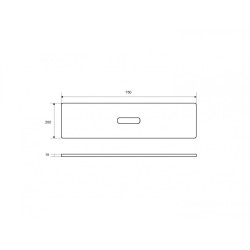 Zen półka wannowa prosta 75 cm akrylowa, przezroczysty