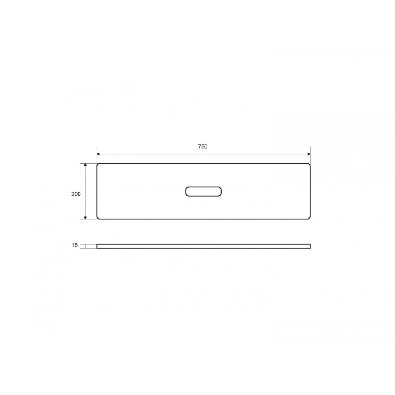 Excellent Zen półka wannowa prosta 75 cm akrylowa  przezroczysty