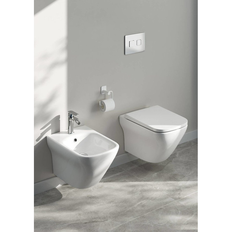 Ekskluzywny Zestaw Podtynkowy LARGA SQUARE z Miską CleanOn i Błyszczącą Deską Chromowaną