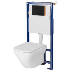 Czarny Matowy Zestaw Podtynkowy LARGA SQUARE CleanOn - Nowoczesny Wystrój Łazienki