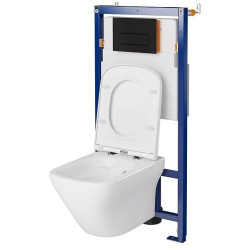 Czarny Matowy Zestaw Podtynkowy LARGA SQUARE CleanOn - Nowoczesny Wystrój Łazienki