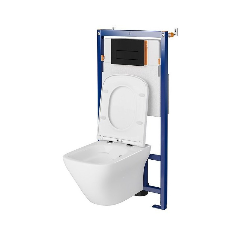 Czarny Matowy Zestaw Podtynkowy LARGA SQUARE CleanOn - Nowoczesny Wystrój Łazienki