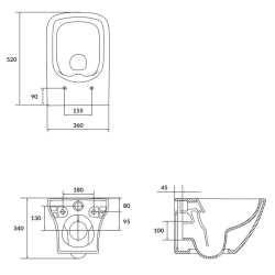 Ekskluzywny Zestaw Podtynkowy LARGA SQUARE z Miską CleanOn i Błyszczącą Deską Chromowaną