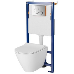 Elegancki Zestaw Podtynkowy CITY OVAL CleanOn z Miską i Deską Chrom S701-660