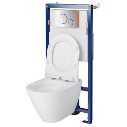 Elegancki Zestaw Podtynkowy CITY OVAL CleanOn z Miską i Deską Chrom S701-660