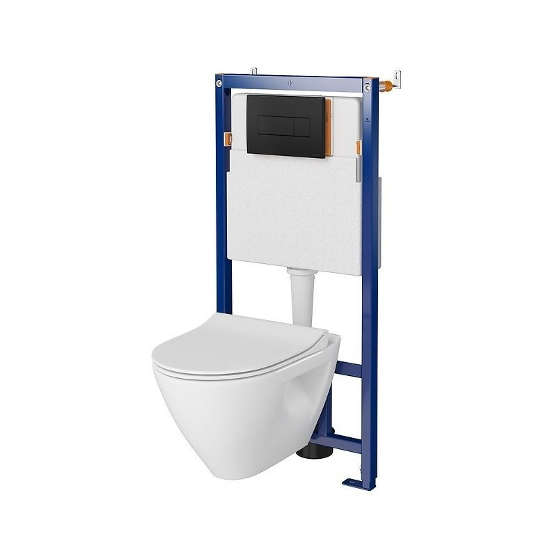 Ekskluzywny Zestaw Podtynkowy B625 z Miską MILLE PLUS CleanOn Czarny Mat S701-649