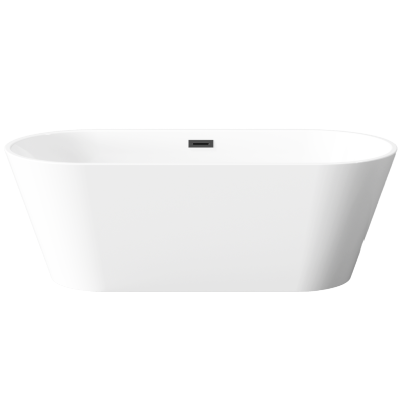 Stylowa Wanna Wolnostojąca INVENA GLAMOUR 170 cm z Czarnym Syfonem - Nowoczesny Design