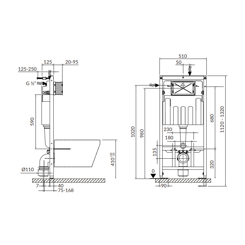 Elegancki Zestaw City Oval CleanOn: Podtynkowy B635, Czarna Duroplast Miska - Model S701-662
