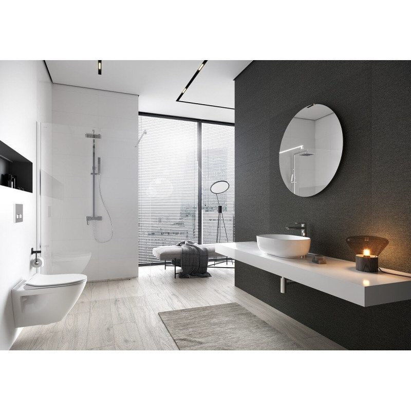 Ekskluzywny Zestaw Podtynkowy MILLE PLUS: Miska CleanOn + Deska Duroplast Chrom