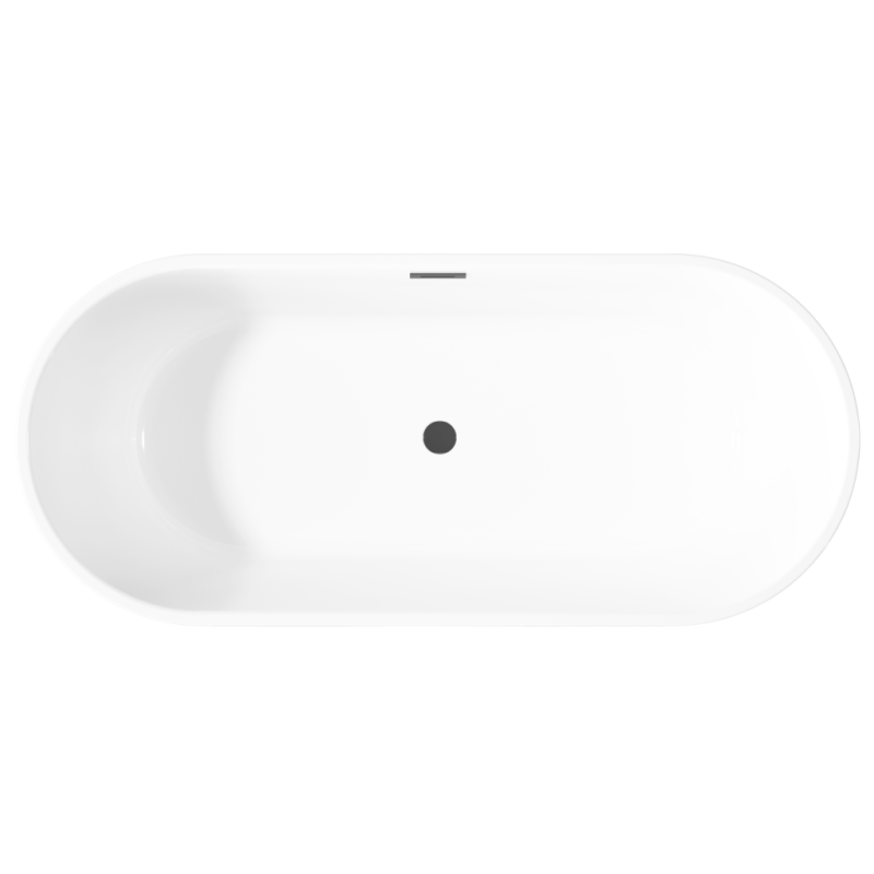 Stylowa Wanna Wolnostojąca INVENA GLAMOUR 170 cm z Czarnym Syfonem - Nowoczesny Design