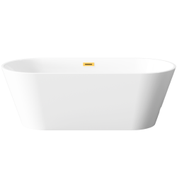 Luksusowa Wanna Invena Glamour 170 cm z Złotym Syfonem - Elegancja w Twojej Łazience!