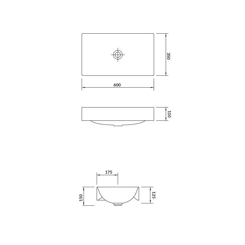 Elegancka umywalka ceramiczna Inverto 60cm – stylowa prostokątna!