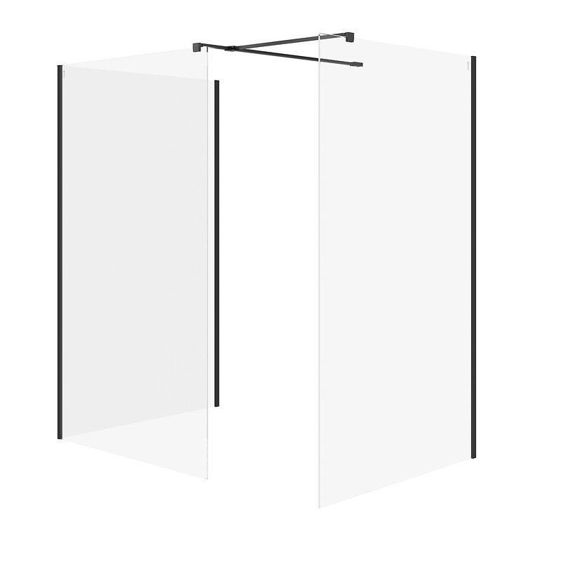 Nowoczesna Kabina Prysznicowa Walk-in MILLE Czarna - Elegancja i Funkcjonalność