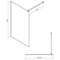 Elegancka Kabina Prysznicowa Walk-in MILLE 80x200 Chromowana - Komfort i Styl łazienki!